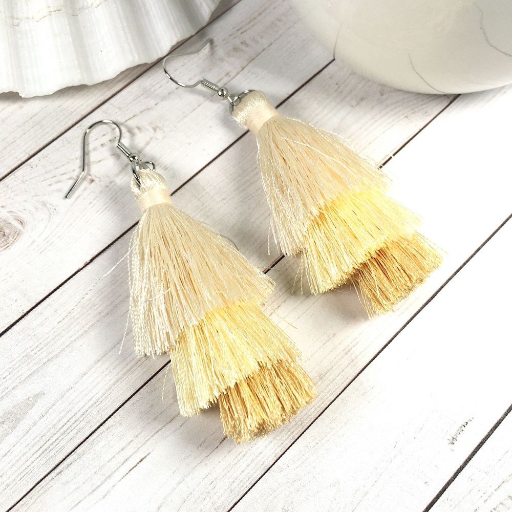 Multicolored Tassel Dangle Earrings (Soft)